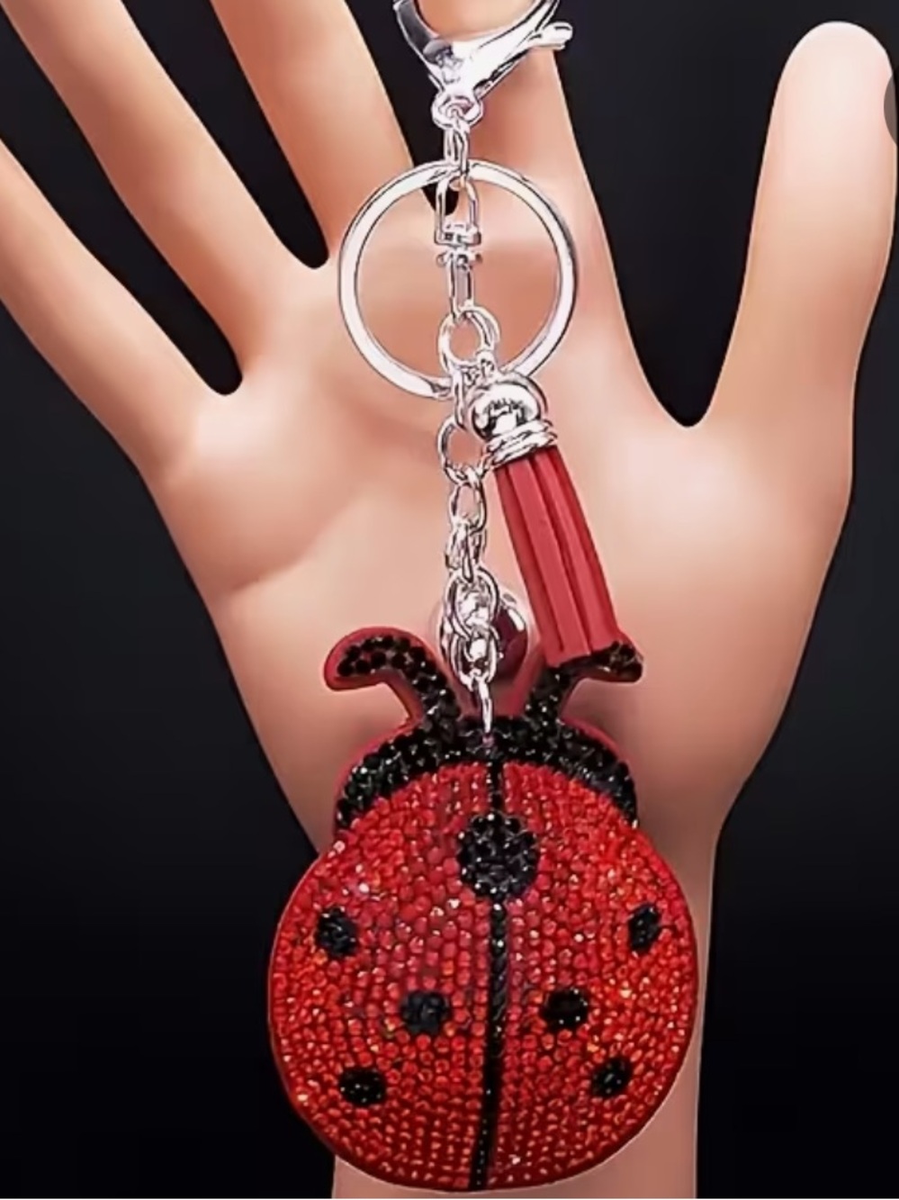 - 🐞Ladybug Bag Charm. Red Rhinestones. NWT